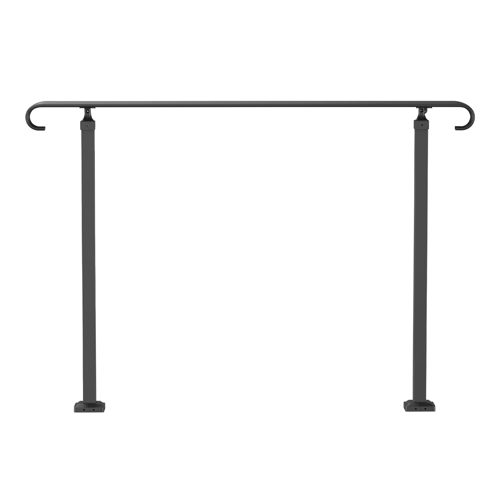 VEVOR Barandilla de Escalera Exterior 140 x 13,5 x 97 cm Barandilla de Hierro Forjado Altura y Ángulo Ajustable Pasamanos Exterior Portal para 3 Escalones Barandilla de Escalera Negro Entrada Jardín