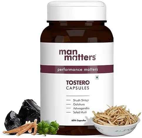 The Rufila’s Man Matters Testosterone Supplement | Shilajit, Ashwagandha, Gokshura & Safed Musli | Improve Performance, Muscle Strength, Energy, Stamina & Overall Health Improve | 60 Capsules The Rufila’s Man Matters Testosterone Supplement | Shilajit, Ashwagandha, Gokshura & Safed Musli | Improve Performance, Muscle Strength, Energy, Stamina & Overall Health Improve | 60 Capsules