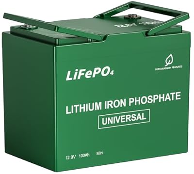 DEASON 12V 100Ah Mini LiFePO4 Lithium Battery - 100A BMS, 10-Year Lifespan, Up to 15000 Cycles, Max. 1280Wh Energy in Small Size, Perfect for RV, Solar, Trolling Motor, Boats, kayaking, Marine etc.