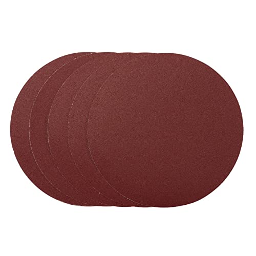Draper 63031 Sanding Discs, 200mm, 120 Grit, PSA (Pack of 5), Red, One Size