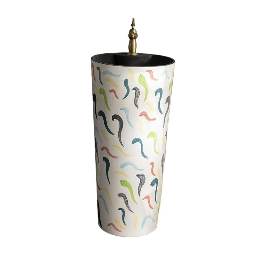 Household Simple Painted Column Washbasin Pool Balcony Floor-Standing Basin Courtyard Bathroom Bowl Sink
