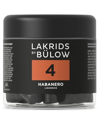 LAKRIDS BY BÜLOW - 4 - Black Licorice - Habanero Chili - 5.3 oz - Vegan Gourmet Licorice from Scandinavia - Gluten Free & Gelatine Free - Swedish Candy Alternative