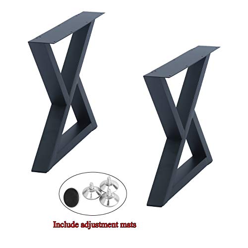 Image of MBQQ 2 Pcs Furniture Legs Rustic Decory Triangle Shape Table Legs,Heavy Duty Metal Desk Legs,Dining Table Legs,Industrial Modern, DIY Iron Bench Legs(H15.7 inchxW17.7 inch)