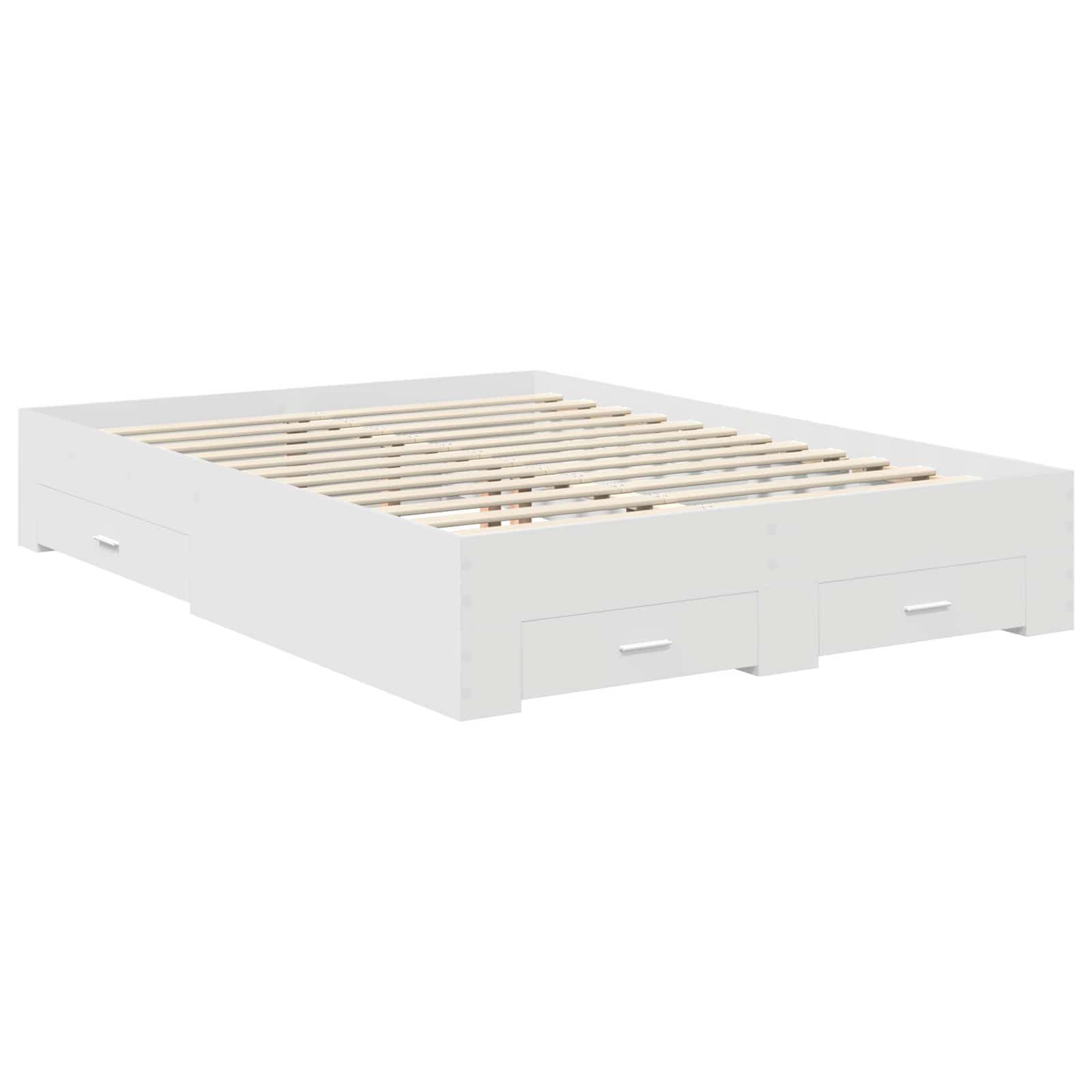 vidaXL Estructura de Cama con cajón con cabecera Madera contrachapada, Diseño de Dormitorio Moderno, soluciones de Almacenamiento, Cama Elegante, área de Descanso útil, Muebles con Estilo