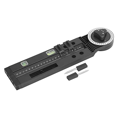 ANKROYU Miter Saw Protractor, ABS Cutting Angle Gauge, Angle Measurement Protractor with Bubble Levels (Black)