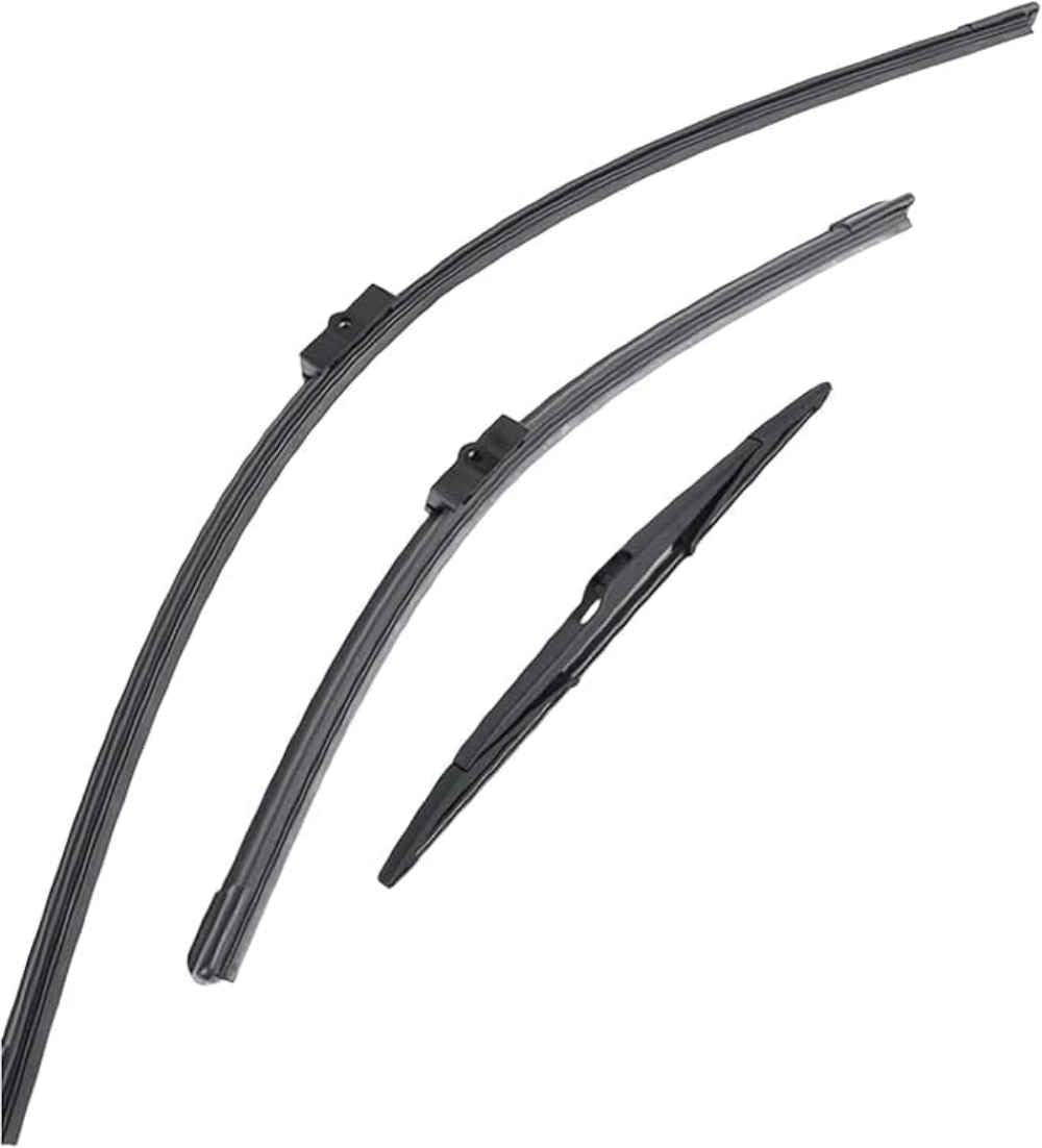 XYUASDGB Premium Exact Fit Windscreen Wiper Blades for Peugeot 207 Hatchback 2006-2012 26+17+16in Durable Natural Rubber Easy Fit for a Quiet and Streak Free Wipe