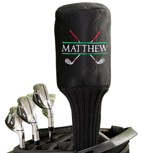 Personalization Universe Crossed Clubs Personalized Golf Club Cover - Ideal Golf Gift for Golf Lovers, Customized Golfing Gifts, Custom Club Covers, Personalized and Embroidered Golfer Accessories