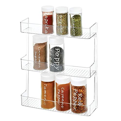iDesign Linus Plastic Wall Mount Spice Organizer Rack for Spices, Tea, Sauces,