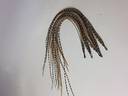 8" -12" In Length Beautiful Natural Beige & Brown Feathers For Hair Extension With Mixes Of Browns & Beiges Feathers With Salon Quality 7 Feathers #TOP2