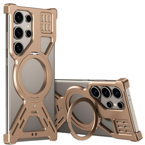 Coque Alliage Aluminium CNC Samsung S26 Ultra MagSafe avec anneau rotatif