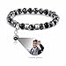 Custom Name Bracelet for Men: Personalized Photo Bracelet with Picture Inside, Engraved Bead Bracelet, Handmade Dad Jewelry, Perfect Father's Day Gift