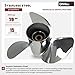 QIKIRUO 50HP,60HP,70HP,75HP,80HP,85HP,90HP,100HP,115HP,130HP Stainless Steel Outboard Propeller fit Yamaha Motor,15 Spline Tooth,RH（Stainless Steel,13x19）