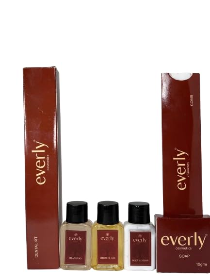Hotel Amenity Kit [pack of 50] [Shampoo-20ML ,Shower Gel-20ML ,Body Lotion-20ML, Soap-15GM, Dental Kit -40GM , Comb-30gm] Everly Hospitality Amenity Kit a complete set of premium hotel toiletries curated for comfort, hygiene, and luxury. Perfect for hotels, resorts, homestays, villas, Airbnb stays, and corporate guest rooms 7.250kg-image-43