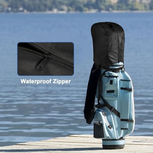Protector de bolsa de golf impermeable y capucha a prueba de polvo con cremallera 4