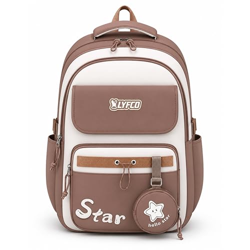 Image of School & College Backpack with Detachable Pouch | 18 Inch Large capacity bag for Girls & Boys Age of 12-16 years | Best for School, Tution, Travel, Camping