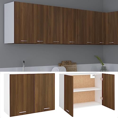 Organisation de la cuisine avec l'armoire murale chêne marron durable