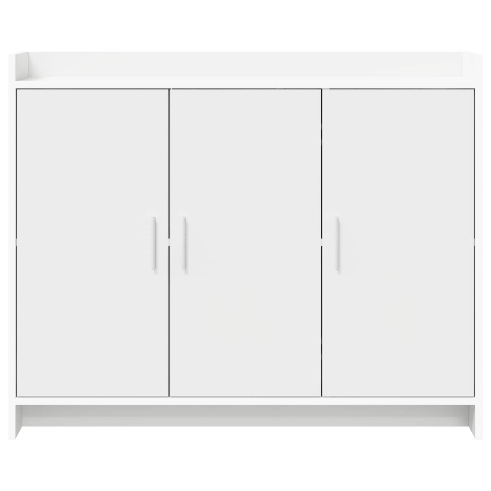 Credenza bianca, 98,5 x 33 x 80 cm, comò con 3 ante