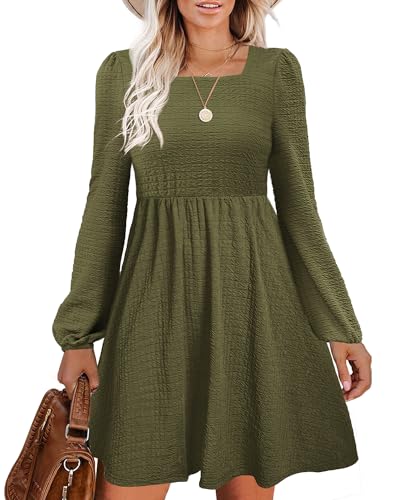 Doreyi Knitted Sweater Dress for Women Long Sleeve Fall Dresses for Women 2023 Party Casual Army Green