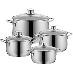 Cazuelas Alemanas WMF Diadem Plus Batería de Cocina, Acero Inoxidable Pulido, 4 piezas