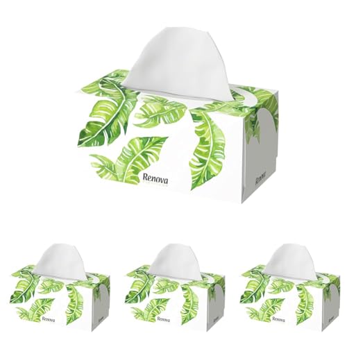 Renova Mouchoirs Boite Plenitude, 2 plis, format maxi, 200 mouchoirs (Lot de 4)