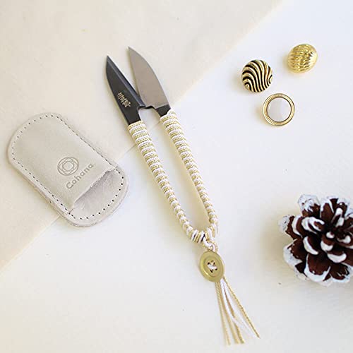 Cohana Shozaburo thread snips with braid winter gold - 1pc, Goud, 108x25x14mm