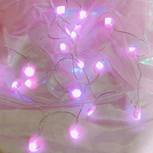 Mobestech Cordão de luzes em formato de coração para casamento, luzes LED cintilantes, luzes de fada