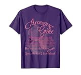 Amazing Grace Pink Rose Typography Shirt T-Shirt