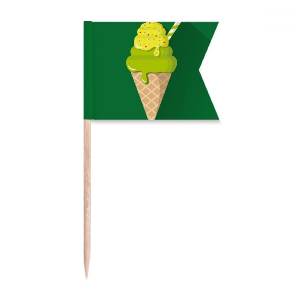 Matcha vert gâteau de fête, sucettes de glace et plaque fromage
