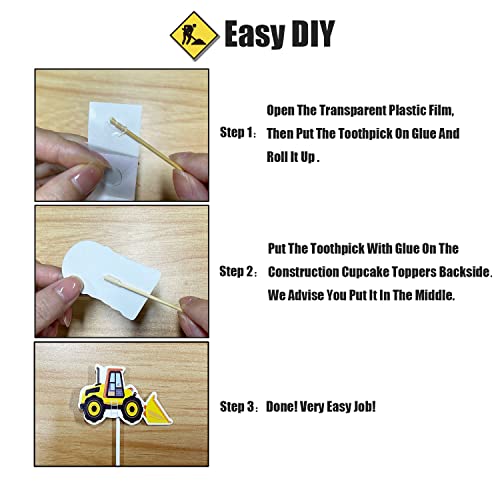 Varacl 29Pcs Construction Cupcake Toppers, Stop Sign Dump Truck Excavator Tractor Cupcake Toppers For Construction Birthday Party Baby Shower Kids Birthday Party Supplies #TOP2