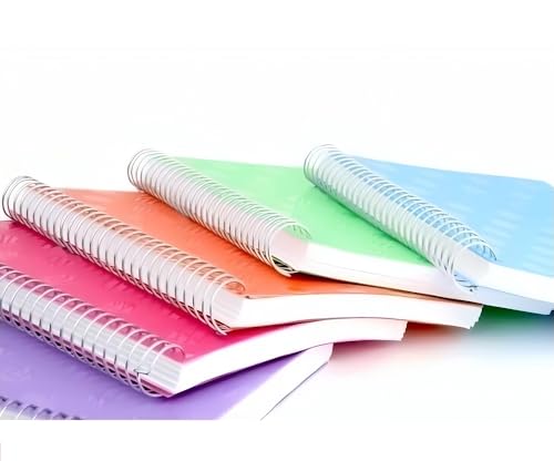 Image of Spiral Notebook | 200 Pages | A4 Size | Unuled Pages | Beautiful Covers with Motivational Quotes | Pack of 5 | School College Student Notemaking Notebook | 70 GSM Thick Paper