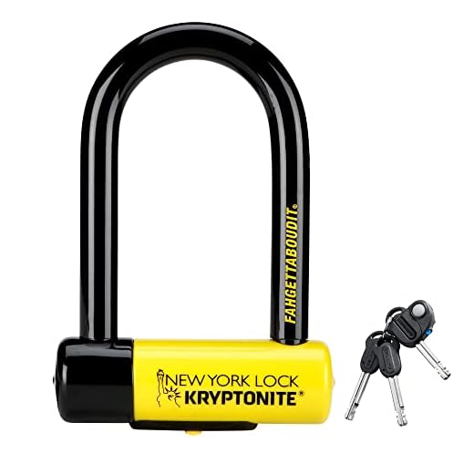 Kryptonite New York Fahgettaboudit Mini Fahrradschloss, Gelb, Small, Schwarz