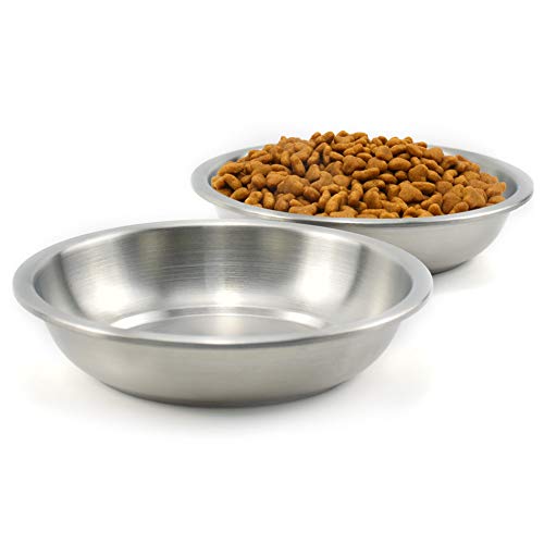 Lakerwin 18/8 Stainless Steel Cat Dish, Whisker Fatigue Free Cat Food and Water Bowl, Wide and Shallow Pet Dishes for Cat, Kitten, Puppy Lakerwin 18/8 Stainless Steel Cat Dish, Whisker Fatigue Free Cat Food and Water Bowl, Wide and Shallow Pet Dishes for Cat, Kitten, Puppy