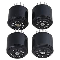 Yibuy 2,7x2,27 cm Schwarz Bakelit 9-Pin-Röhrensockel 12AX7 Audio-Röhrenverstärker Vakuumröhrchen-Basispackung mit 4 Stück