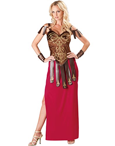 InCharacter Costumes, LLC Gorgeous Gladiator Dress, Red/Brown, Large