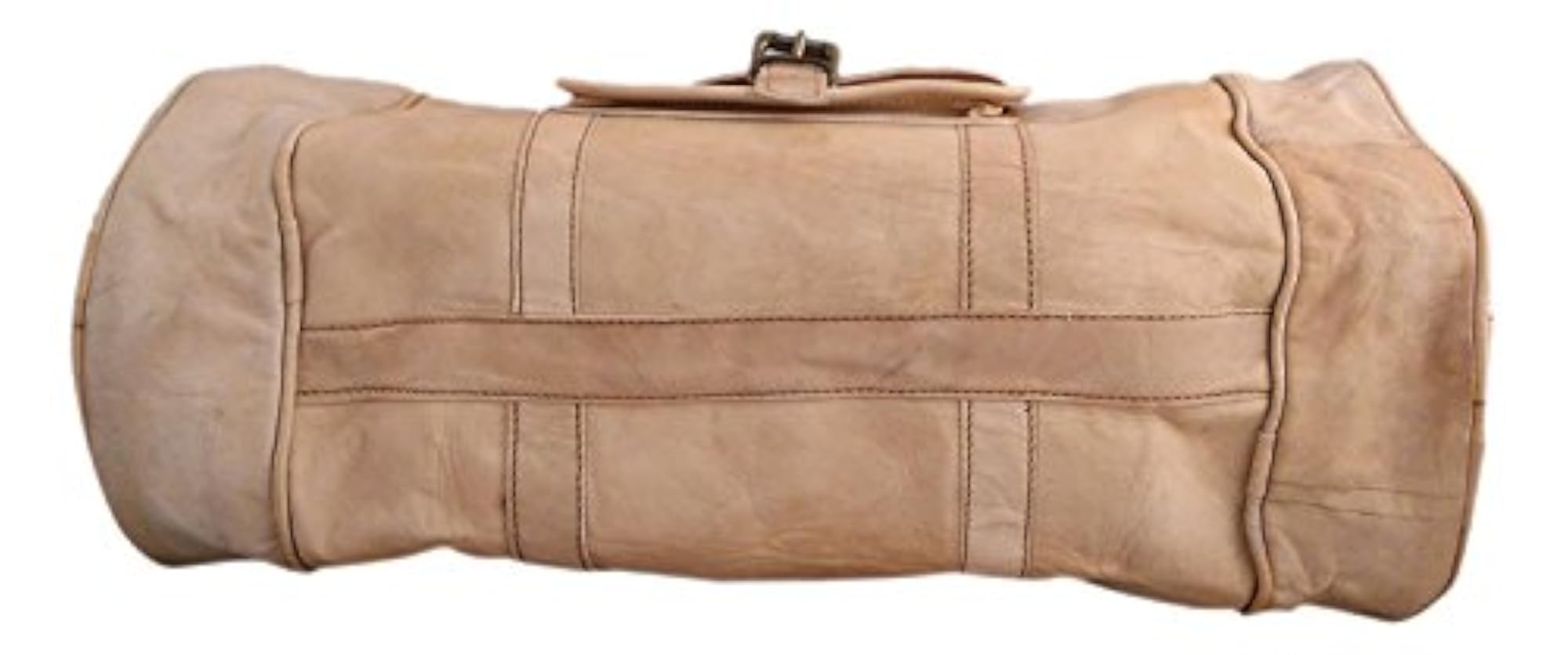 Unisex Handmade Real Leather Duffel Bag, Tan Brown