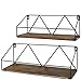 Amazon Brand - Umi Mensole Pensili in Legno stile Rustico per Bagno, Salotto, Cucina, Set da 2