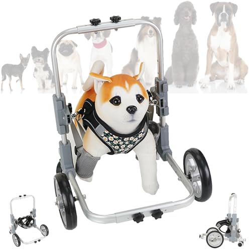 Silla de ruedas para patas delanteras de perro lesionado con soporte de aluminio