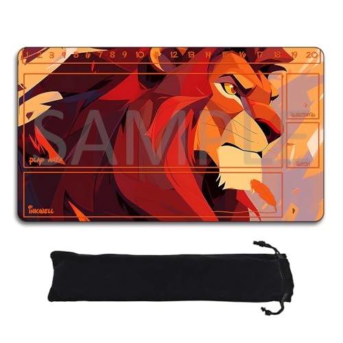 LORCANA Playmat Compatível TCG 24x14 Pés Gaming Mat, Não Escorrega Borracha com Zonas, Ideal para 2