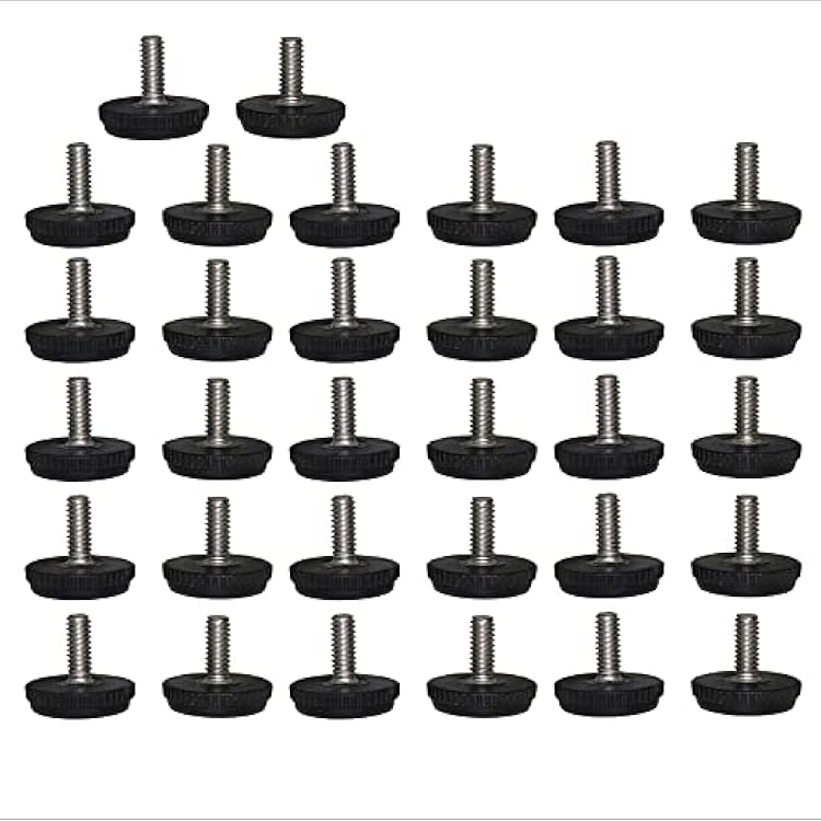 Stainless Steel Adjustable 1/4-20 Feet Screw On Furniture Glide Leveling for Chair, Table and Patio Furniture Legs Pack of 32