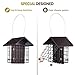 Suet Bird Feeder for Outside [Double Capacity] Suet Wild Bird Feeder with Hanging Metal Roof, Suet Feeders for Outside, for Use with Suet Cakes, Seed Cakes, Mealworm Cakes