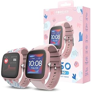 Forever smartwatch JW-200 voor kinderen jeugd jongen meisje, waterdicht, IP68, verwisselbare band, games, alarm…