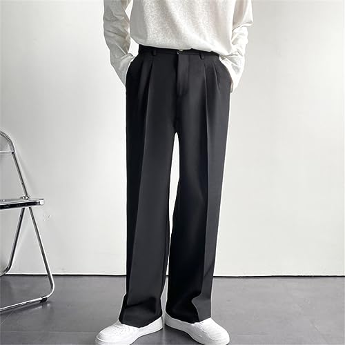 Men's Solid Wide Leg Suit Pants Casual Fashion Baggy Trousers2