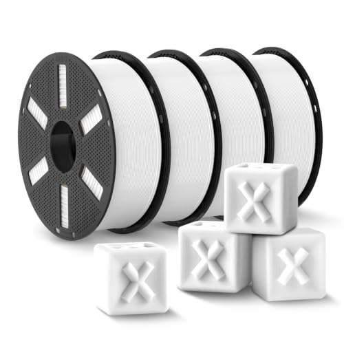 Image of JAYO White PLA Plus (PLA+) 3D Printer Filament 1.75mm, 4-Pack Total 4.4kg