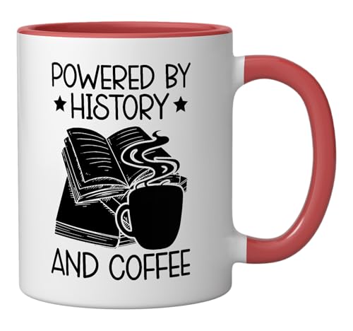 Taza cerámica histórica para café 11 oz rojo/blanco miniatura 2
