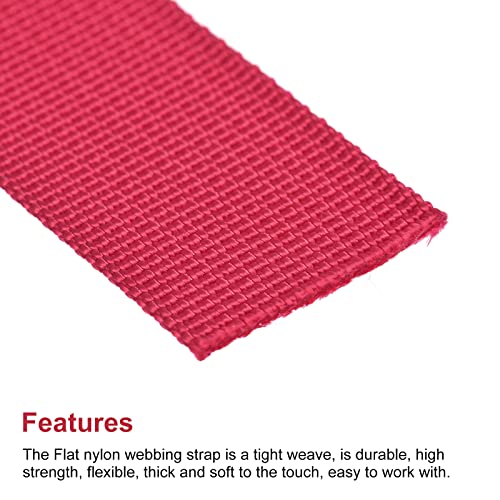 Image of MECCANIXITY Flat Nylon Webbing Strap 1 Inch 10 Yards Red for Backpack, Luggage-rack
