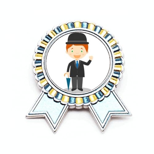 Broche gentilhomme anglais noir en métal pour sublimer vos vestes de soirée