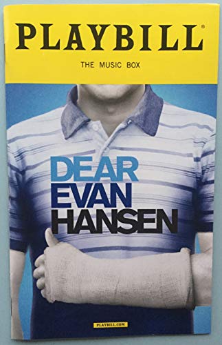 Ben Platt Brand New Color Playbill from Dear Evan Hansen at the Music Box Theatre starring Ben Platt Laura Dreyfuss Rachel Bay Jones Michael Park Jennifer Laura Thompson Mike Faist Kristolyn Lloyd Will Roland Music and Lyrics by Benj Pasek and Justin