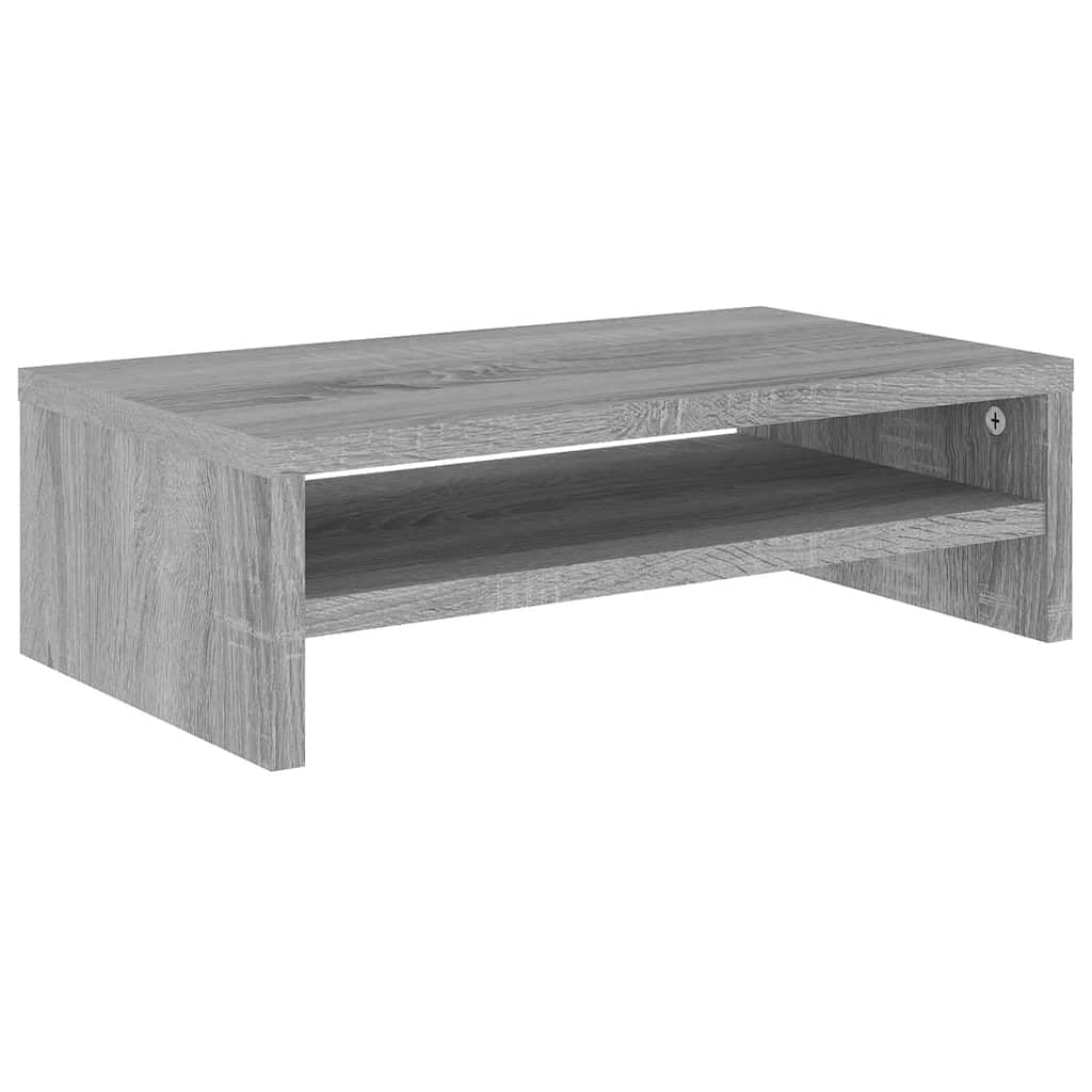 Vidaxl Grey Sonoma Monitor Stand, Multifunctional Riser Made Of Engineered Wood, Ideal For Home And Office Use, Includes Storage Shelf