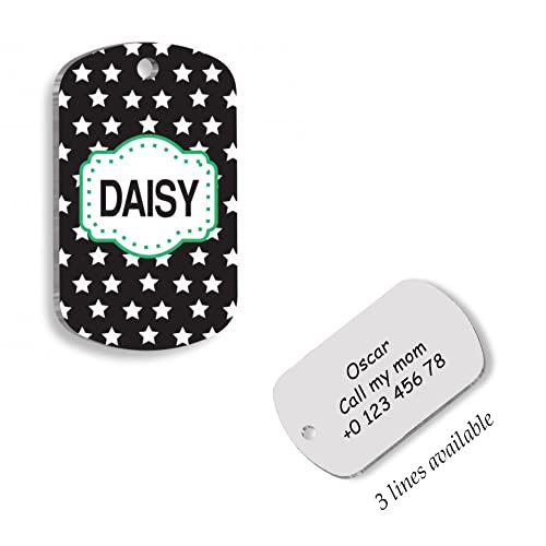 Black Star Personalized Dog Tag - Custom Name Tag - ID Tag for Dog & Cat - Customized Pet Tags - Dog Name Tag - Cat Name Tag - Engraved Dog Tag