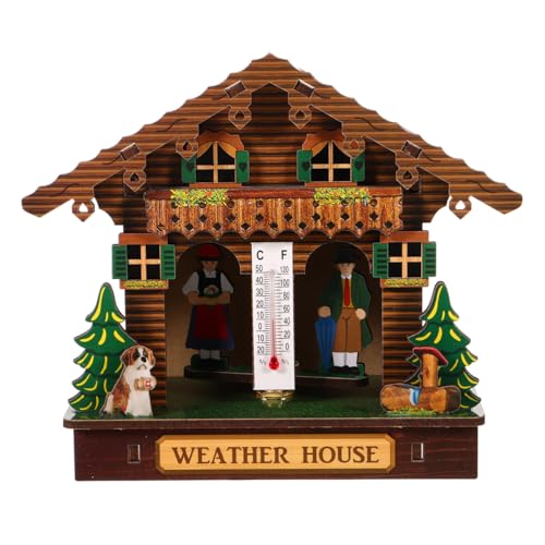 HANABASS Wetterstation Barometer Hygrometer Wanduhr - Analoges Innenthermometer - Blockhaus-Design aus Holz - Elegante Wanddekoration für Zuhause, Büro, Sauna & Gartenhaus HANABASS Wetterstation Barometer Hygrometer Wanduhr - Analoges Innenthermometer - Blockhaus-Design aus Holz - Elegante Wanddekoration für Zuhause, Büro, Sauna & Gartenhaus